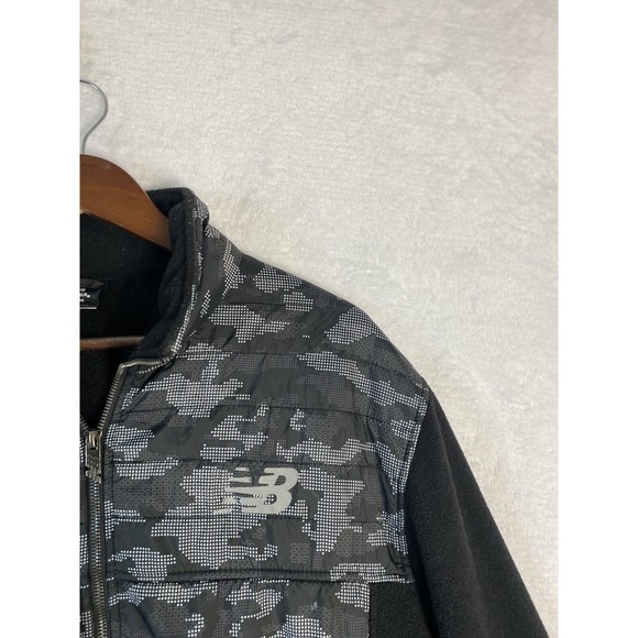 New Balance Black Fleece Full Zip Jacket Men's Size L Camo Print - Picture 3 of 11